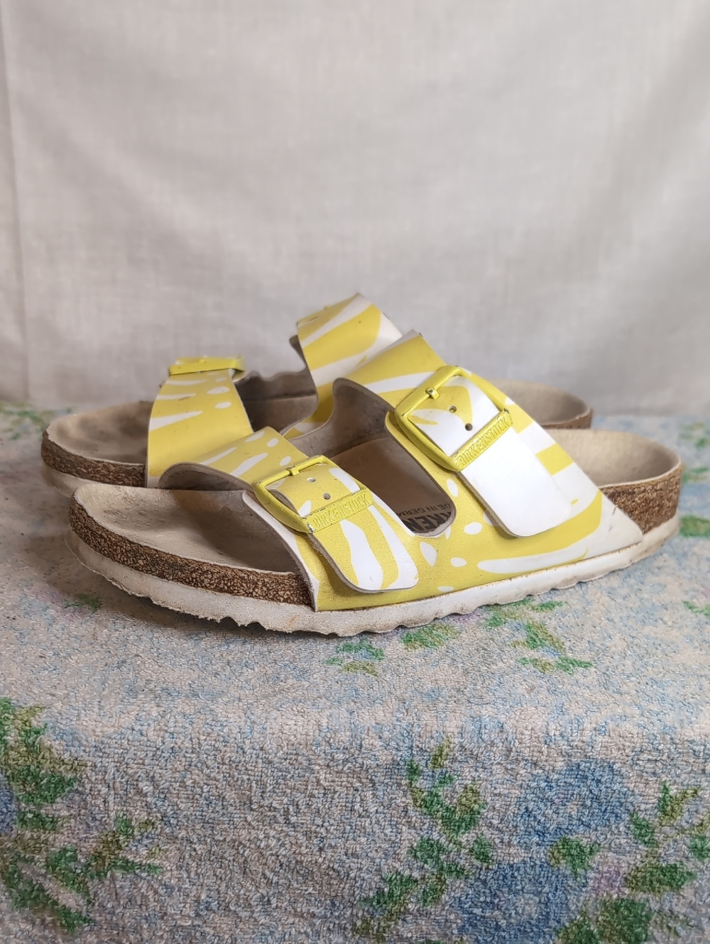 Birkenstock Women's Arizona Monstera White Lime Sour womens 5